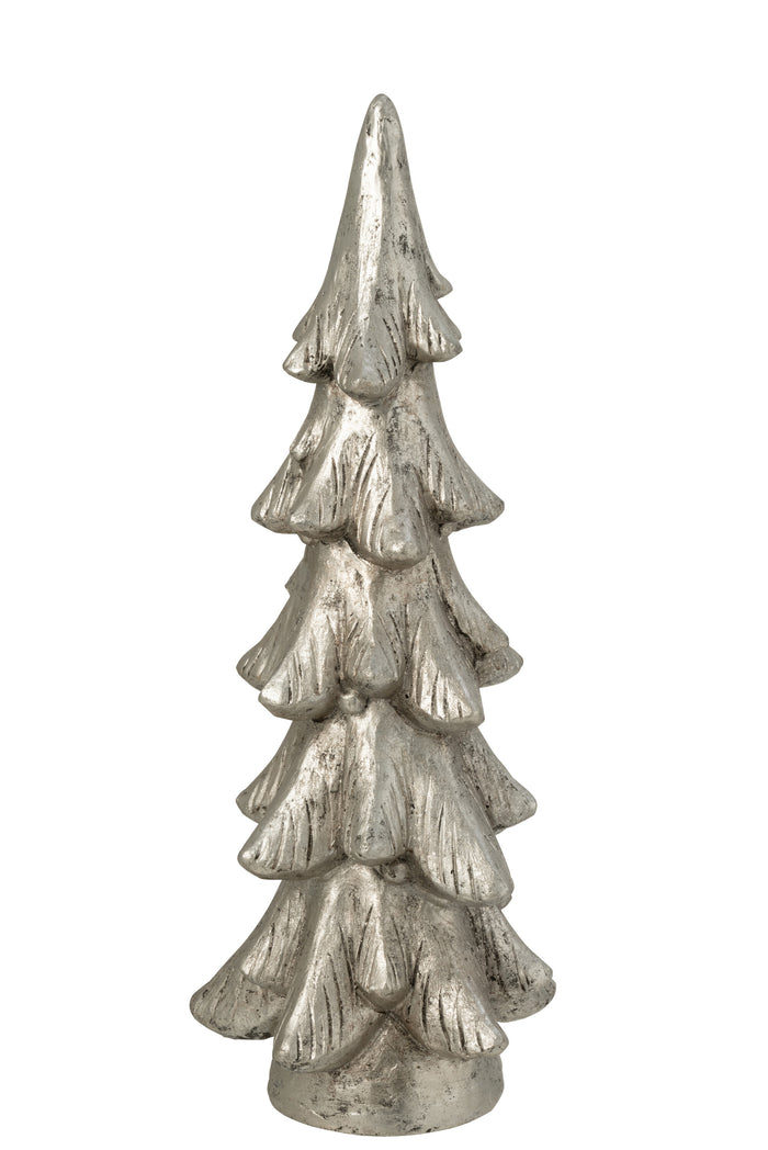 J-Line decoratie Kerstboom - magnesium - zilver - large