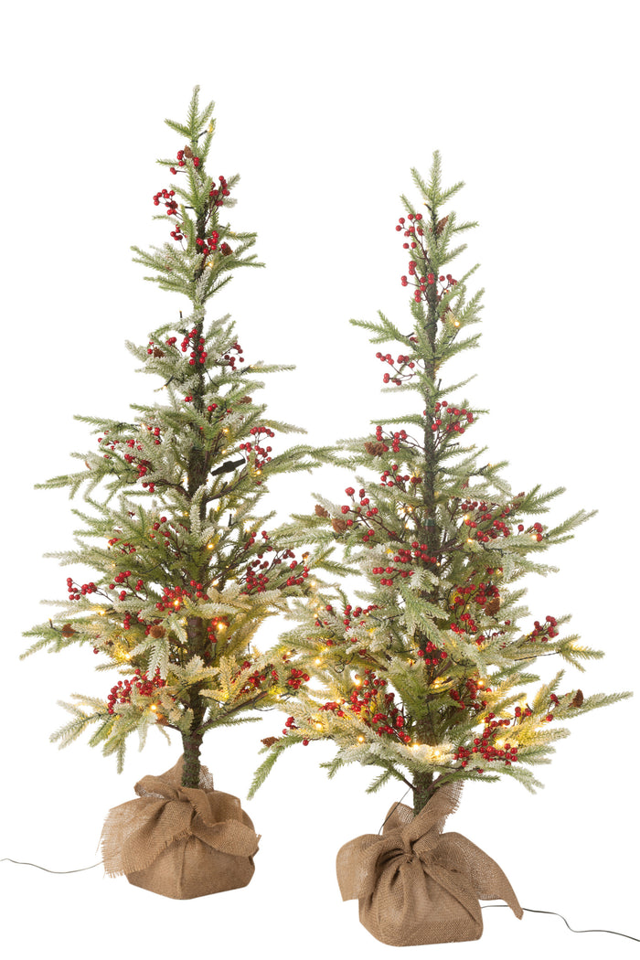 J-Line decoratie kerstboom Sneeuw + Zak - kunststof|jute - g