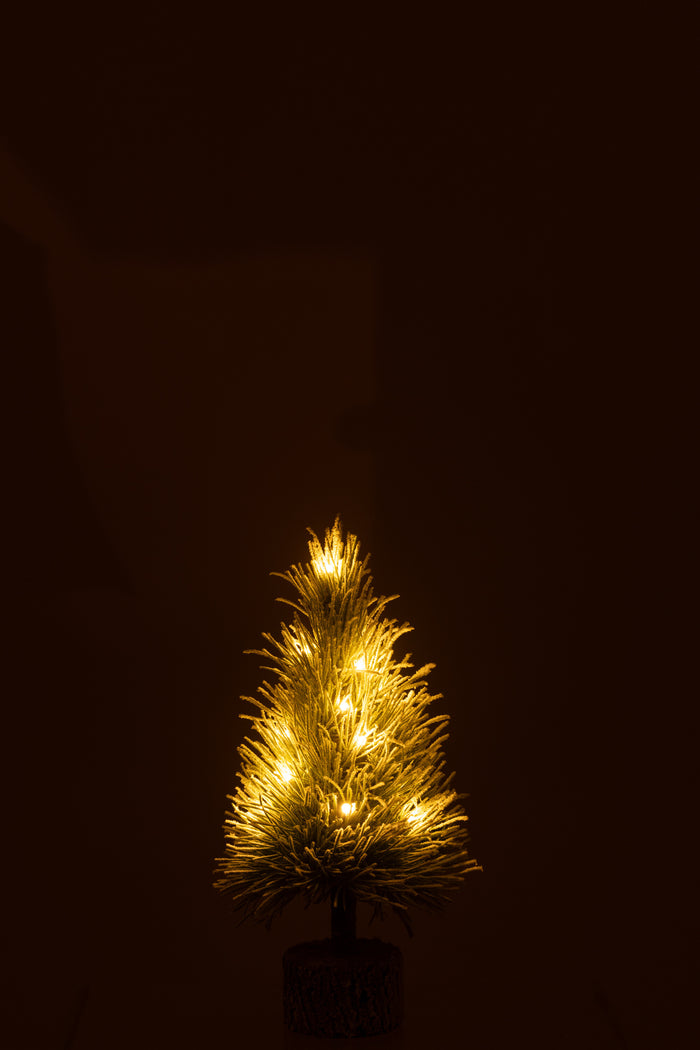 J-Line decoratie kerstboom Sneeuw - kunststof - groen - smal