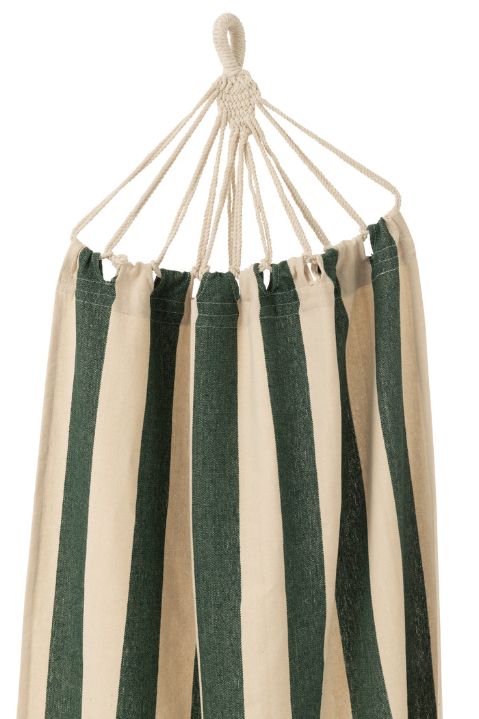 J-Line hangmat Brede Strepen - katoen|polyester - donkergroe
