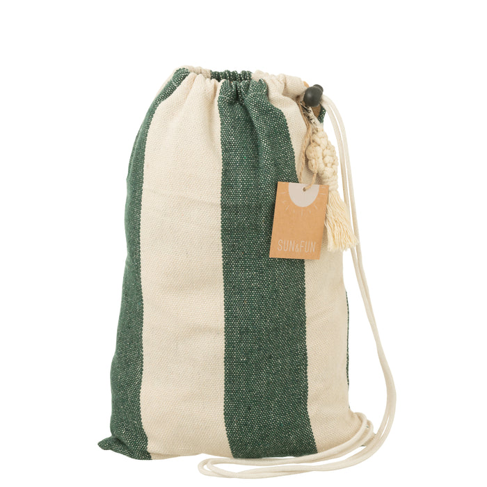 J-Line hangmat Brede Strepen - katoen|polyester - donkergroe