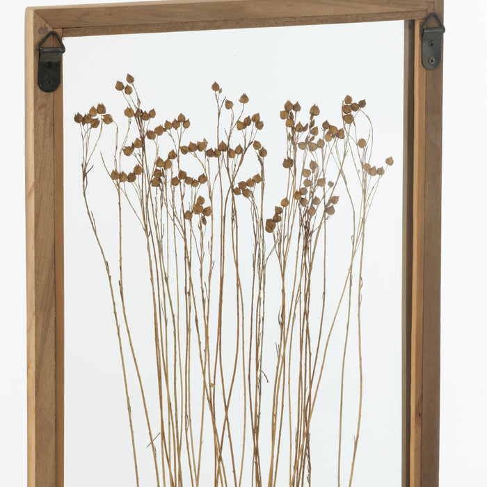 J-Line wanddecoratie Graan - dennenhout|glas - transparant|b