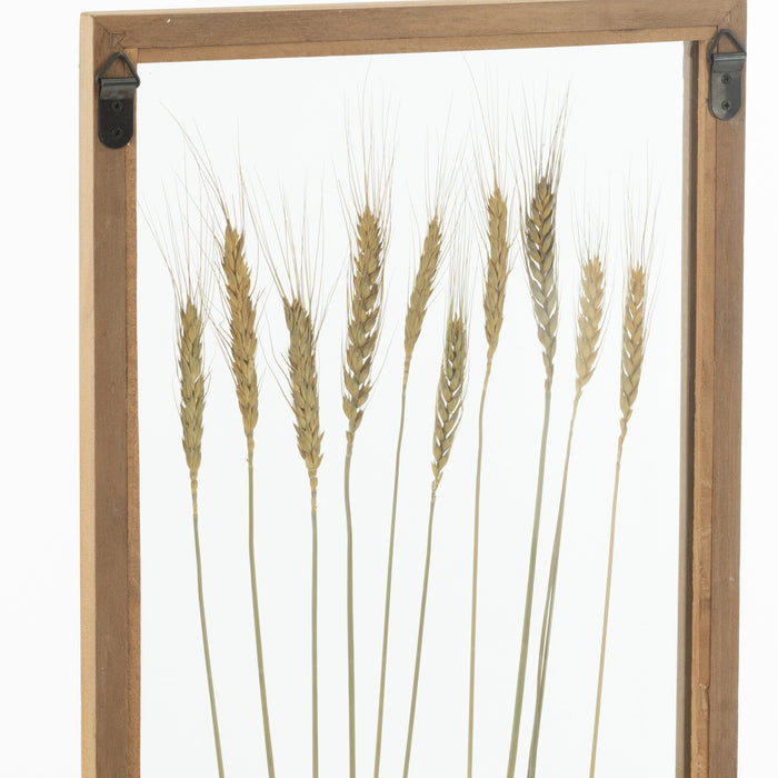 J-Line wanddecoratie Graan - dennenhout|glas - transparant|b