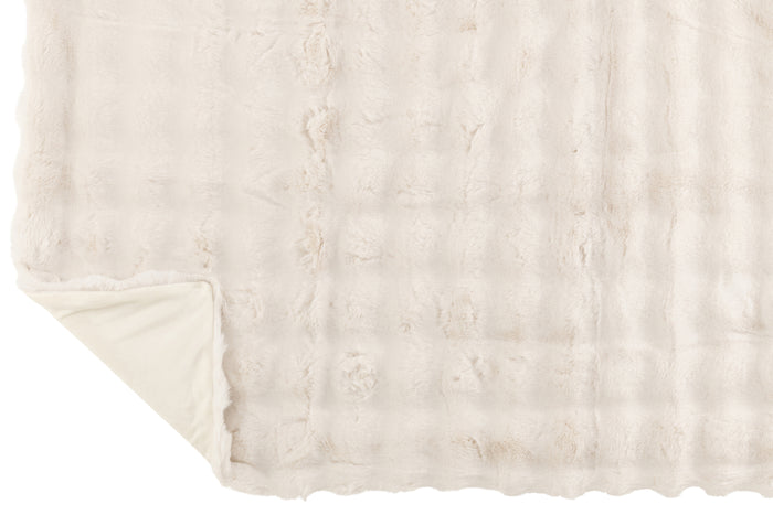 J-Line plaid Wave - polyester - wit - 180 x 130 cm