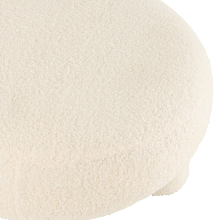 J-Line kruk Rond Teddy voeten Bouclé - textiel - wit