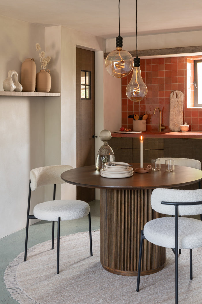 J-Line vaas Fles + Dop Yara - glas - grijs - medium - Ø 18 c