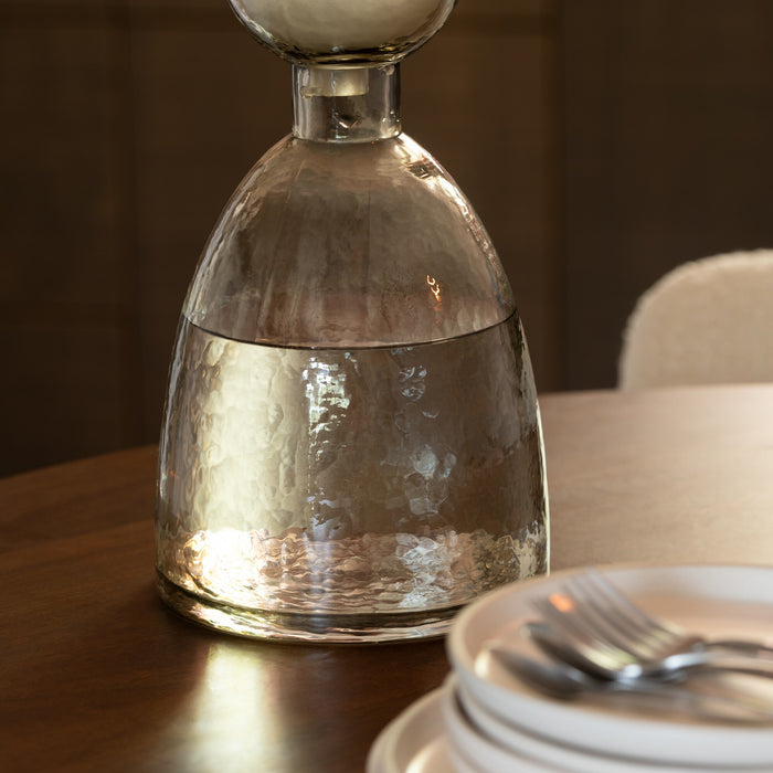 J-Line vaas Fles + Dop Yara - glas - grijs - small - Ø 20 cm