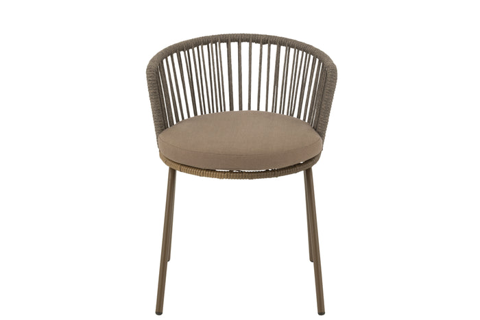 J-Line stoel Toa - metaal|touw - bruin