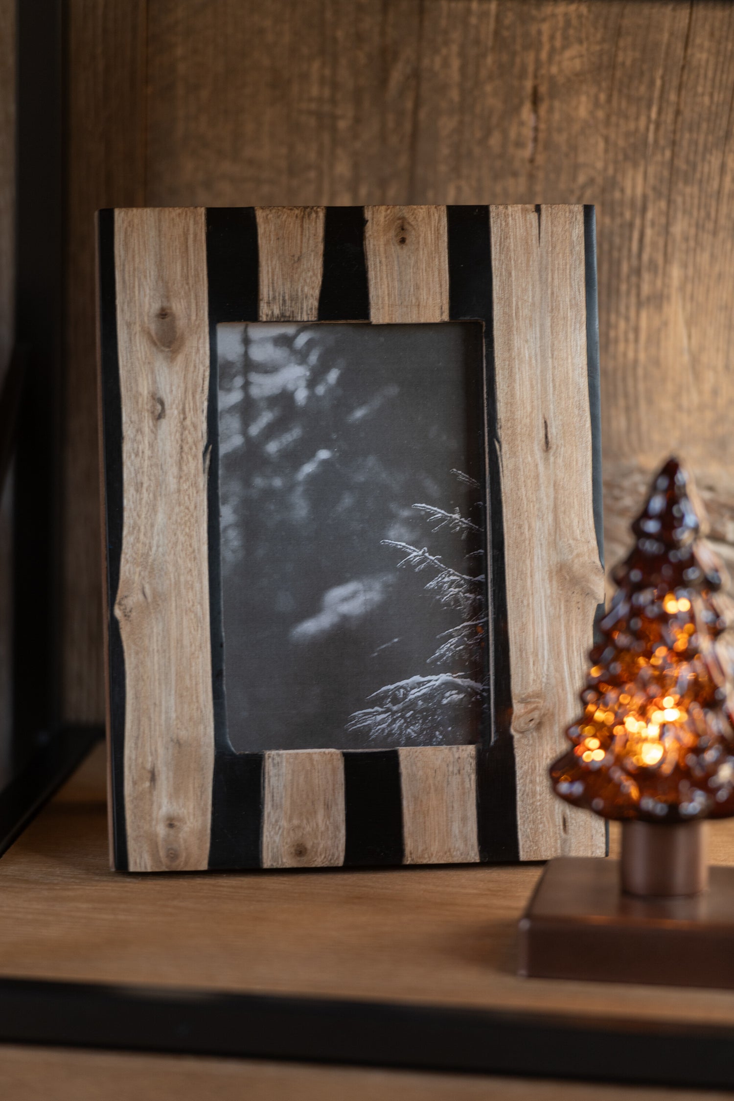 J-Line fotolijst - hout - zwart|goud - small