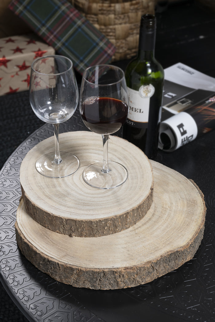 J-Line decoratief schors Paulownia - schijf - hout - naturel - large