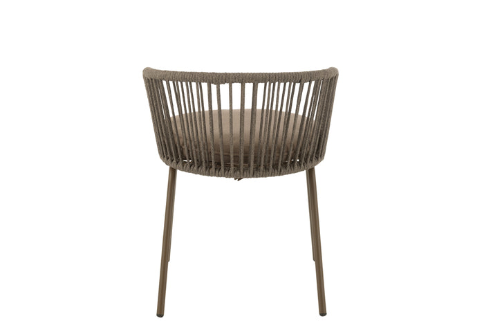 J-Line stoel Toa - metaal|touw - bruin