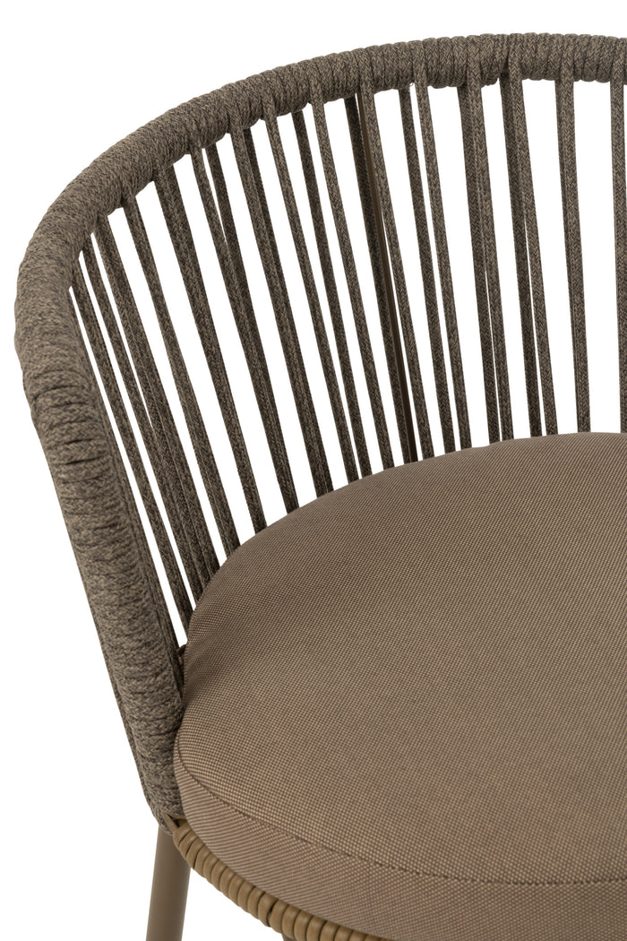 J-Line stoel Toa - metaal|touw - bruin