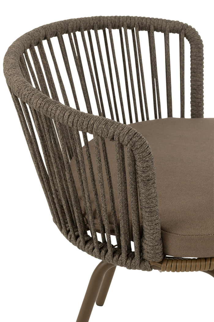 J-Line stoel Toa - metaal|touw - bruin