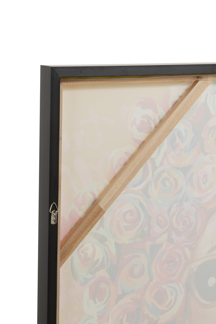 J-Line wanddecoratie Graffiti Vrouw Lipstick - canvas|verf -