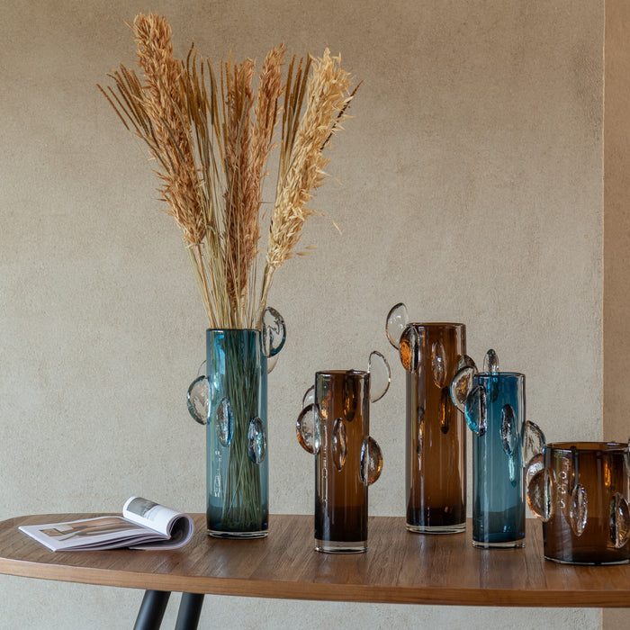 J-Line vaas Steggy - glas - bruin - large - 46 cm hoog