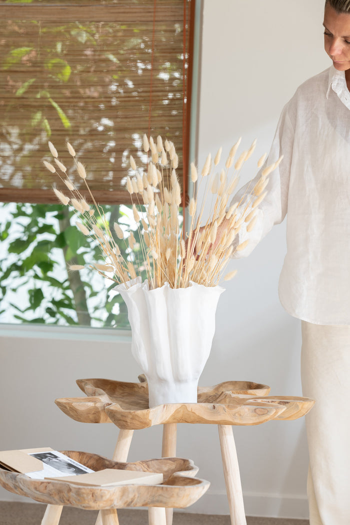 J-Line vaas Calyx - keramiek - wit - large - 42 cm hoog