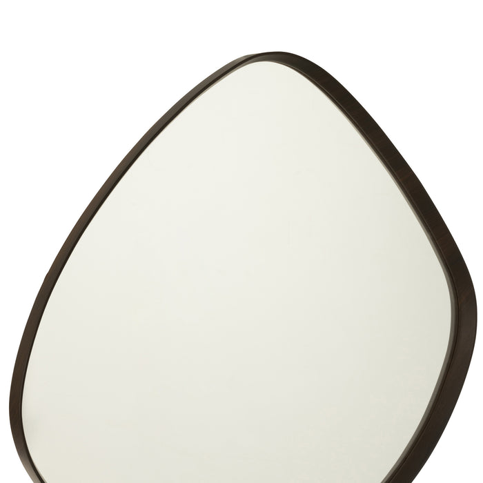 J-Line spiegel Abstract - glas - donkerbruin - large - Ø 79