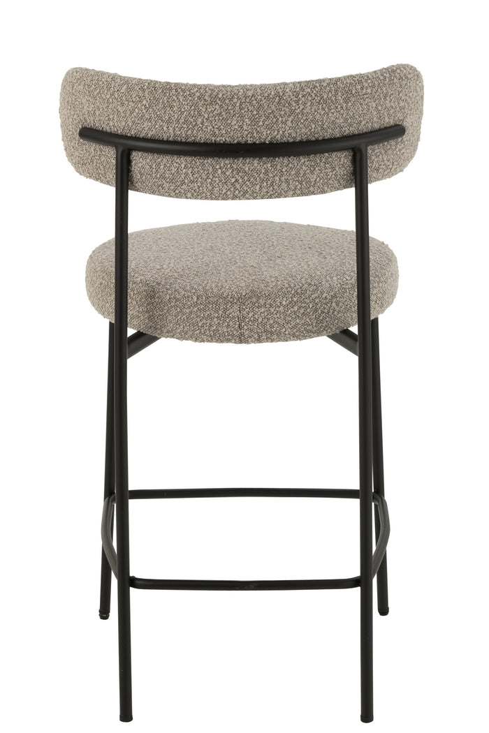 J-Line barstoel Bouclé - multiplex|polyester - grijs|zwart