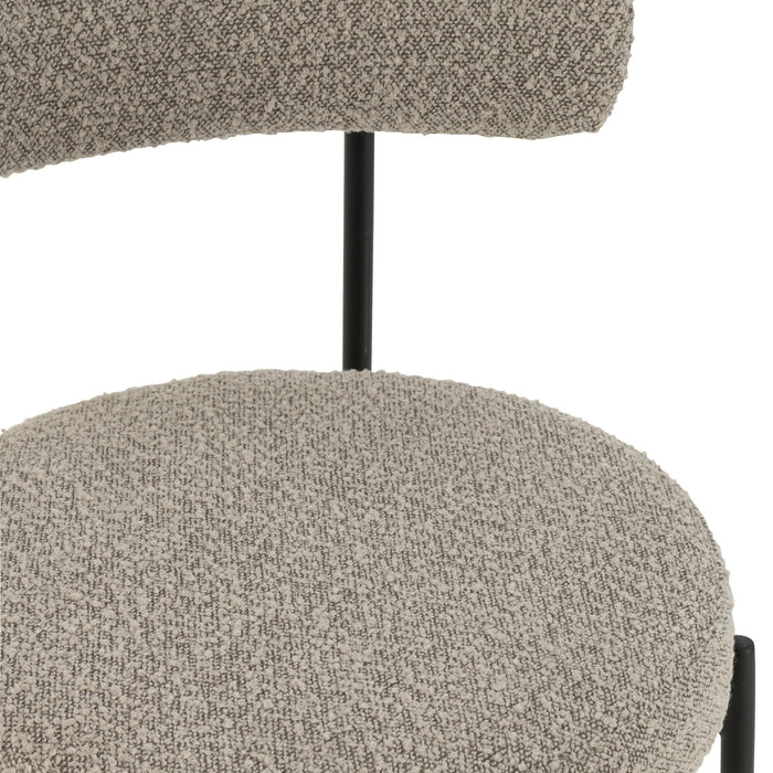 J-Line barstoel Bouclé - multiplex|polyester - grijs|zwart