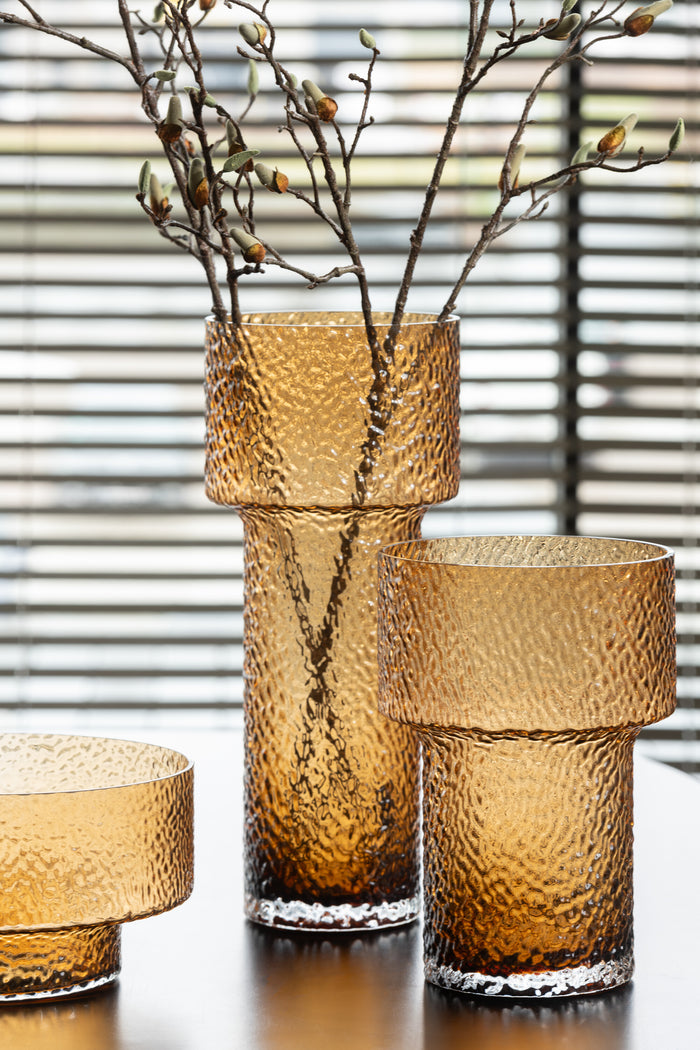 J-Line vaas Betty - glas - bruin - large - 45 cm hoog