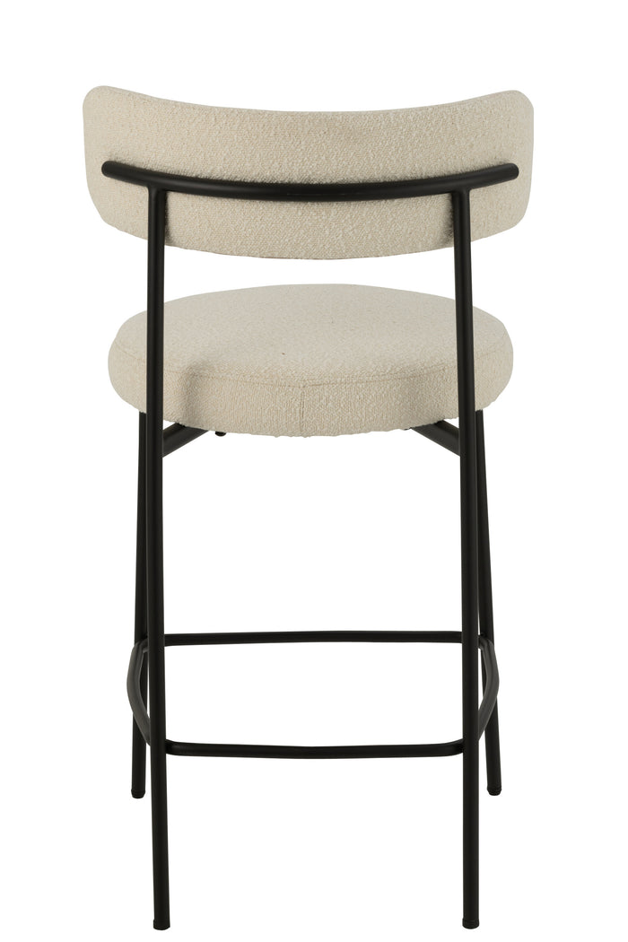 J-Line barstoel boucle - multiplex|polyester - wit|zwart