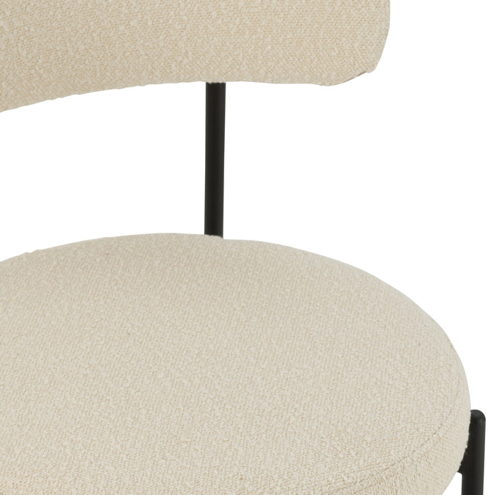 J-Line barstoel boucle - multiplex|polyester - wit|zwart