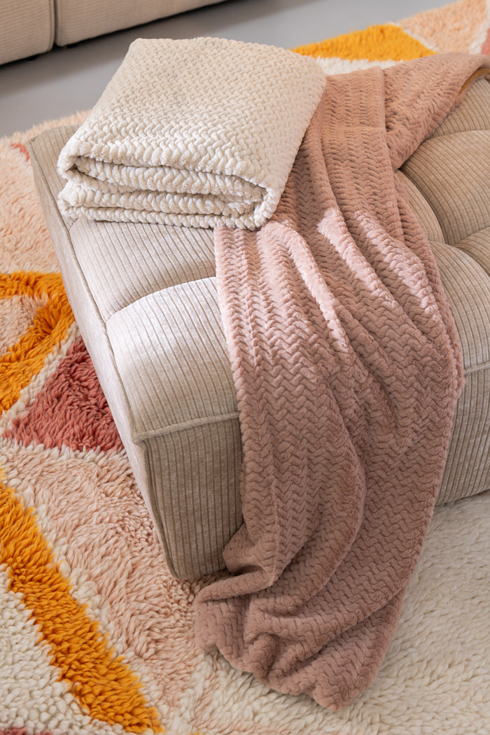 J-Line deken - polyester - camel