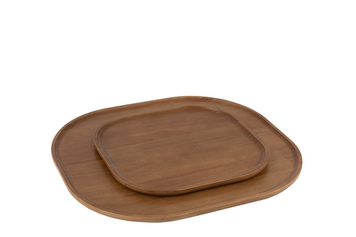 J-Line decoratie plateau - hout - bruin - large