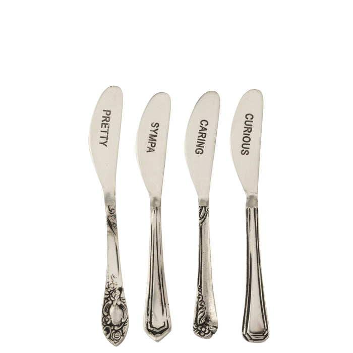 J-Line bestek Messing - brass - zilver - doos van 4