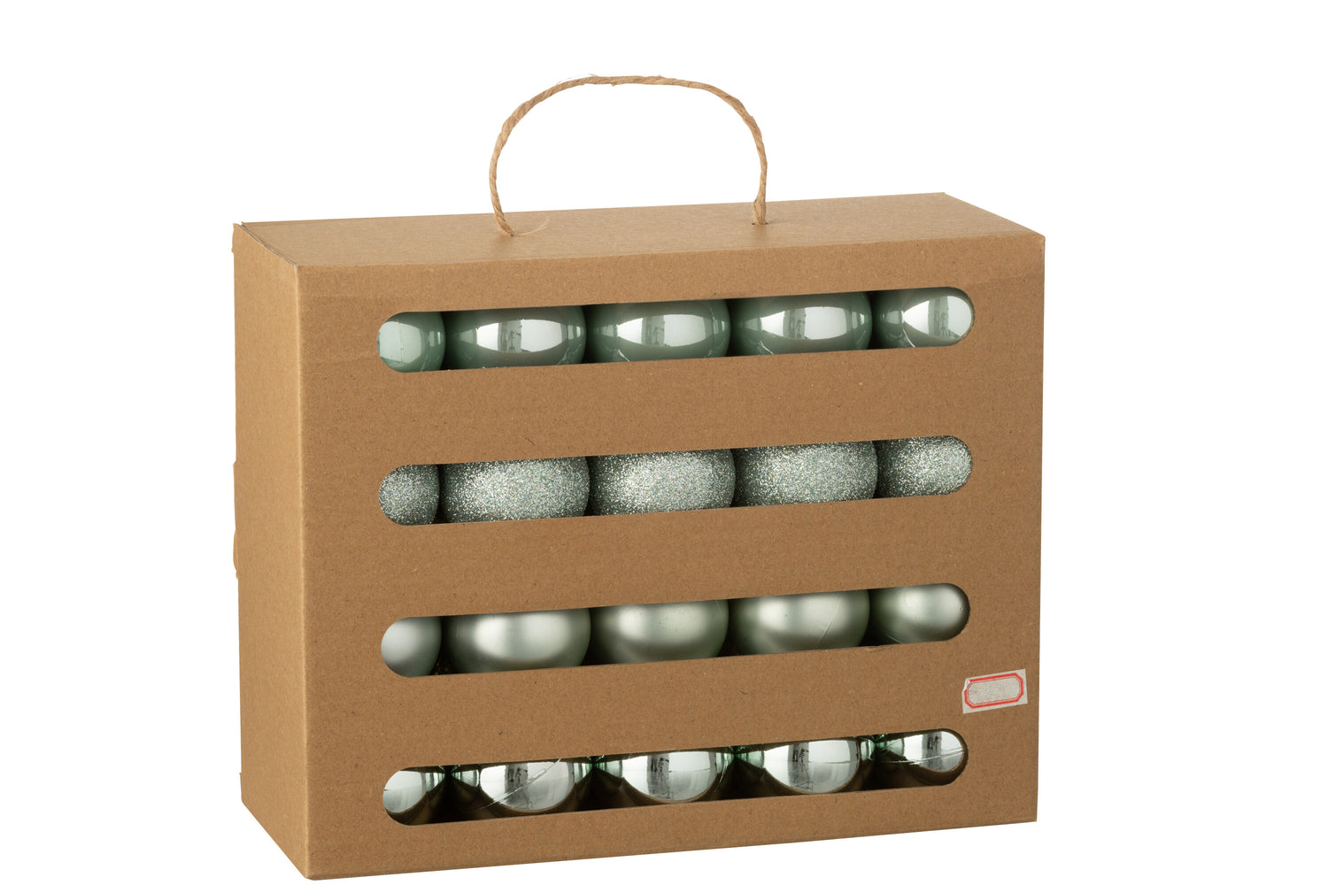 J-Line kerstbal - kunststof - muntgroen - doos van 40