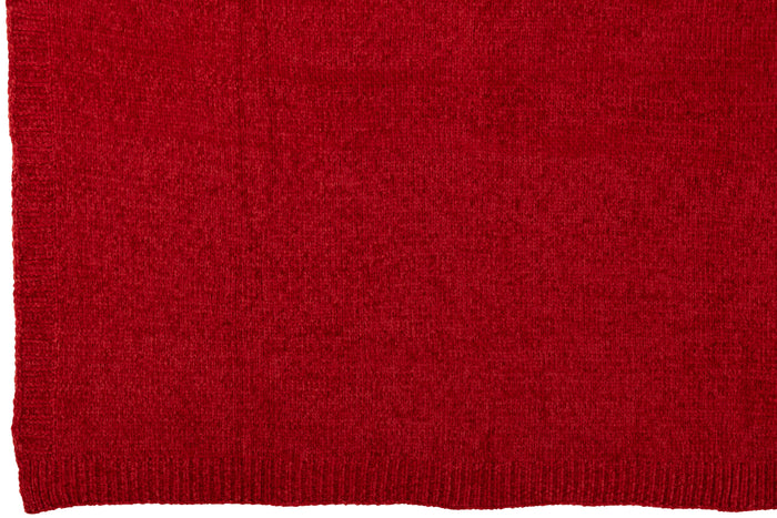 J-Line deken Chenille - polyester - rood