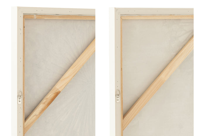 J-Line wanddecoratie Dandelion - canvas - ecru - 2 stuks