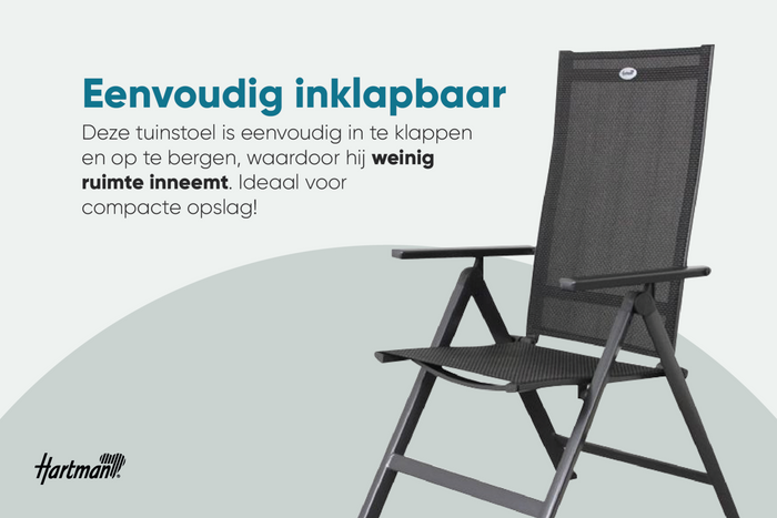 Hartman Napoli verstelbare tuinstoel - Antraciet