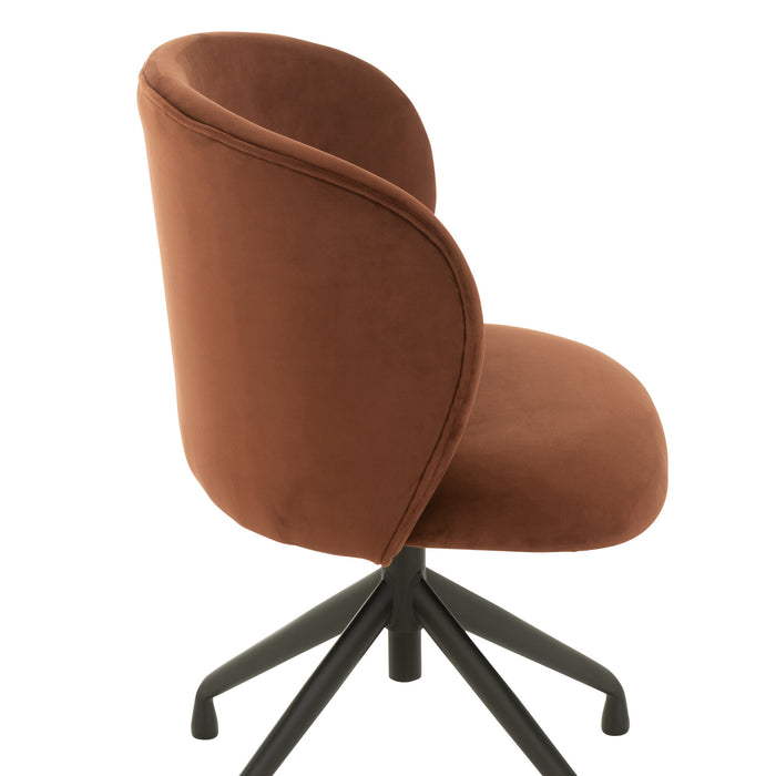 J-Line stoel Turn|Up|Down - fluweel - donkerbruin