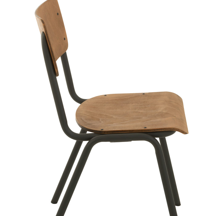 J-Line stoel - hout|metaal - bruin