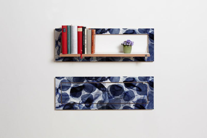 Fläpps plank 80x27-1 - Bubbles Indigo door Pattern Studio