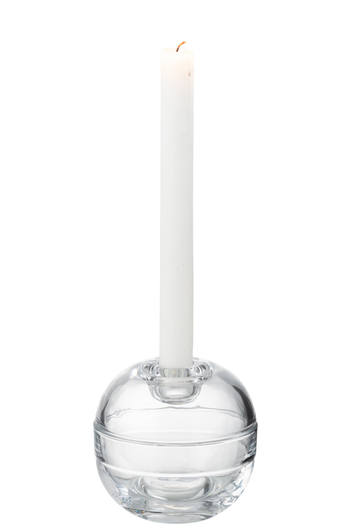 J-Line kaarshouder Pot - glas - transparant