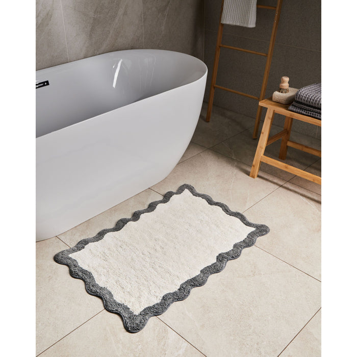 Beliani - NANGAL - Badmat - Beige|Grijs - 60 x 90 cm - Katoen