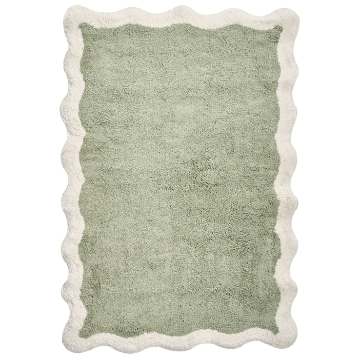 Beliani - NANGAL - Badmat - Groen|Beige - 60 x 90 cm - Katoen