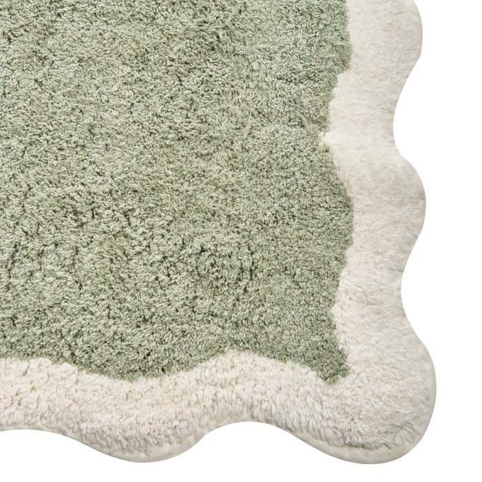 Beliani - NANGAL - Badmat - Groen|Beige - 60 x 90 cm - Katoen