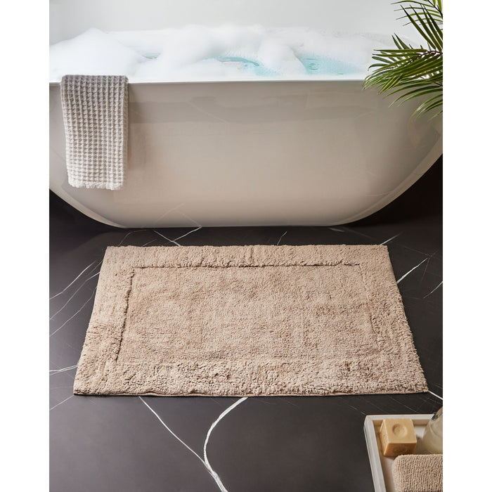 Beliani - BABAIL - Badmat - Lichtbruin - 60 x 90 cm - Katoen