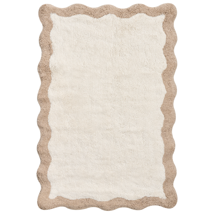 Beliani - NANGAL - Badmat - Beige|Bruin - 60 x 90 cm - Katoen