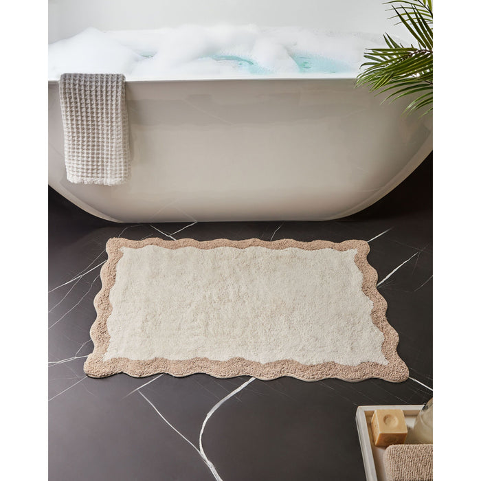 Beliani - NANGAL - Badmat - Beige|Bruin - 60 x 90 cm - Katoen