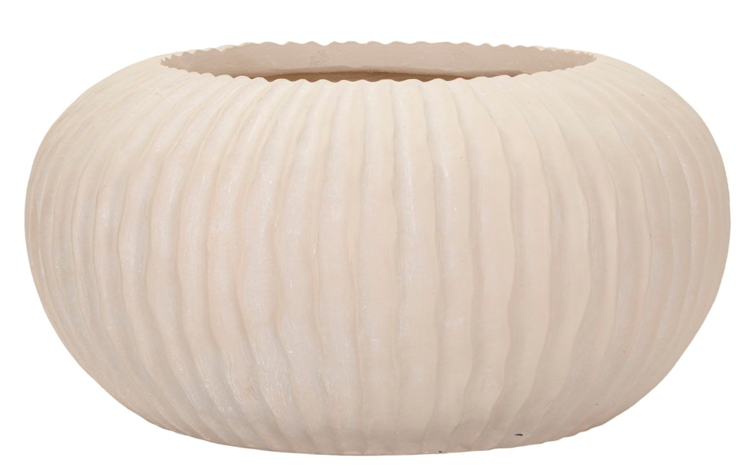 Crèmekleurige magnesium vaas, ø 35x18 cm