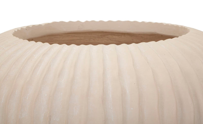 Crèmekleurige magnesium vaas, ø 35x18 cm