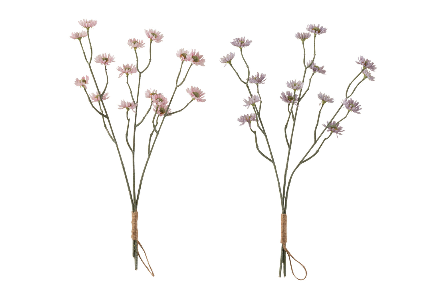 J-Line bundel Aster - kunststof - paars|roze - 2 stuks