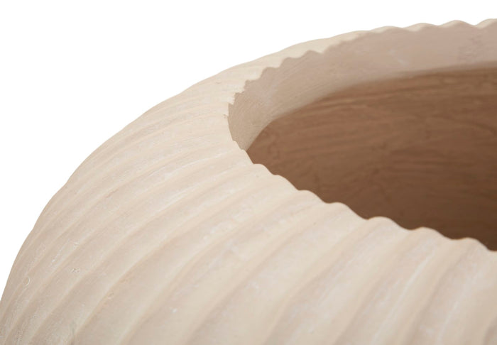 Crèmekleurige magnesium vaas, ø 35x18 cm