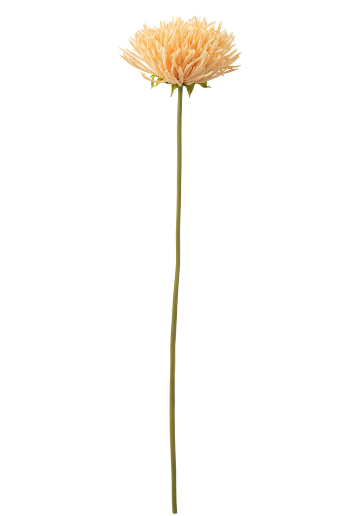 J-Line bloem Chrysant - kunststof - lichtoranje - 12 stuks