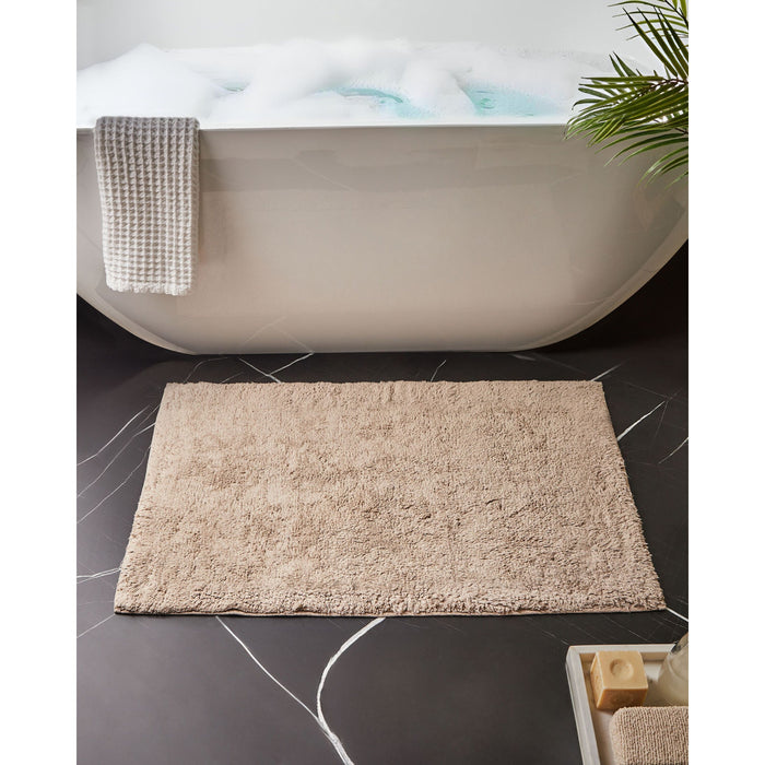 Beliani - GOELA - Badmat - Lichtbruin - 60 x 90 cm - Katoen