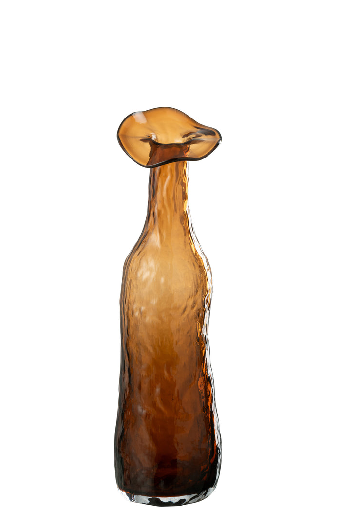 J-Line vaas openbloeien  - glas - bruin - medium - 33 cm hoo